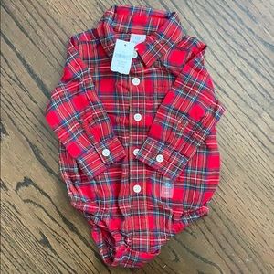 Baby Gap NWT Flannel Long Sleeve Button Down Onsie